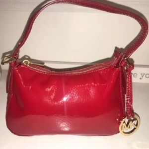 Micheal Kors Red Parent Leather Purse